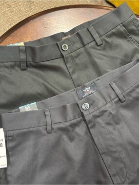 Dockers Dark gray Straight Fit Pants flat front set of 2 31x30